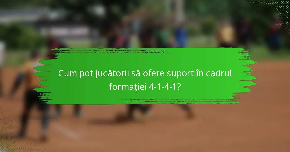 Cum pot jucătorii să ofere suport în cadrul formației 4-1-4-1?